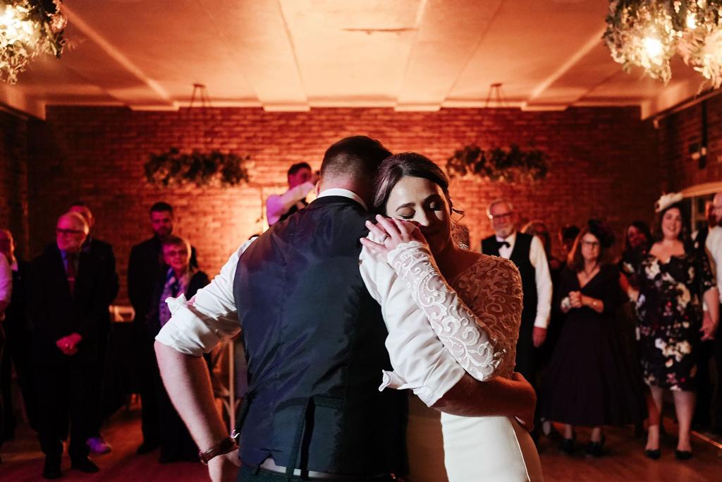 Wedding couple sharing their first dance together